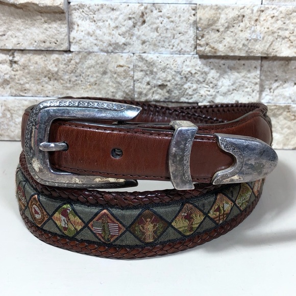 Onyx Brighton Belt Leather Mens Golf Brown Vintage - Picture 8 of 8
